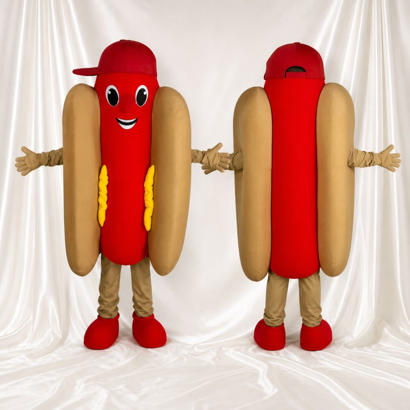 Hot Dog Mascot Costume Full Body for Adults Food Events