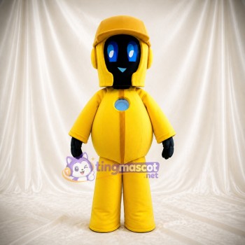 Gelber Roboter Maskottchenkostüm Ganzkörper für Erwachsene Technologieveranstaltungen