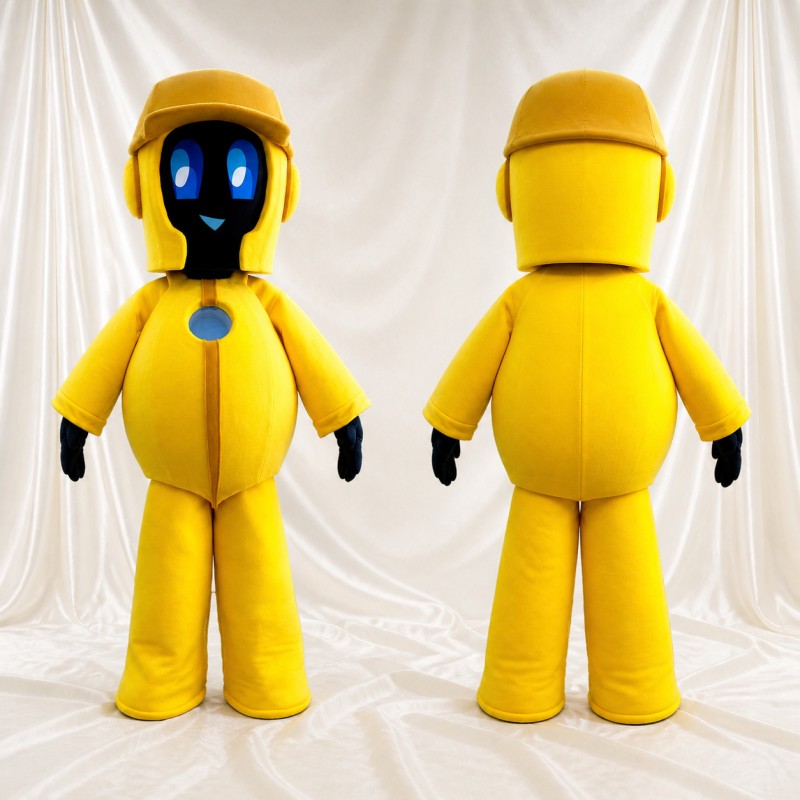 Yellow Robot Mascot Costume Full Body for Adults Tech Events