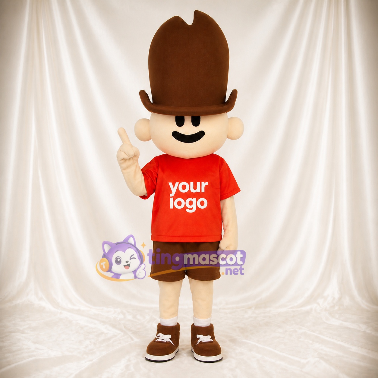 Personnage Garçon Brun Dessin Animé Costume de mascotte intégral pour adultes Événements scolaires Personnage Garçon Brun Dessin Animé Costume de mascotte intégral pour adultes Événements scolaires