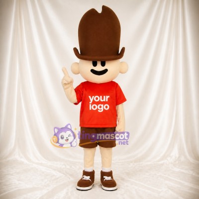 Cartoon Brown Boy Character Mascot Costume Full Body for Adults School Events