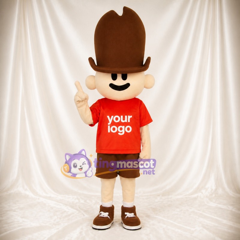 Cartoon Brown Boy Character Mascot Costume Full Body for Adults School Events