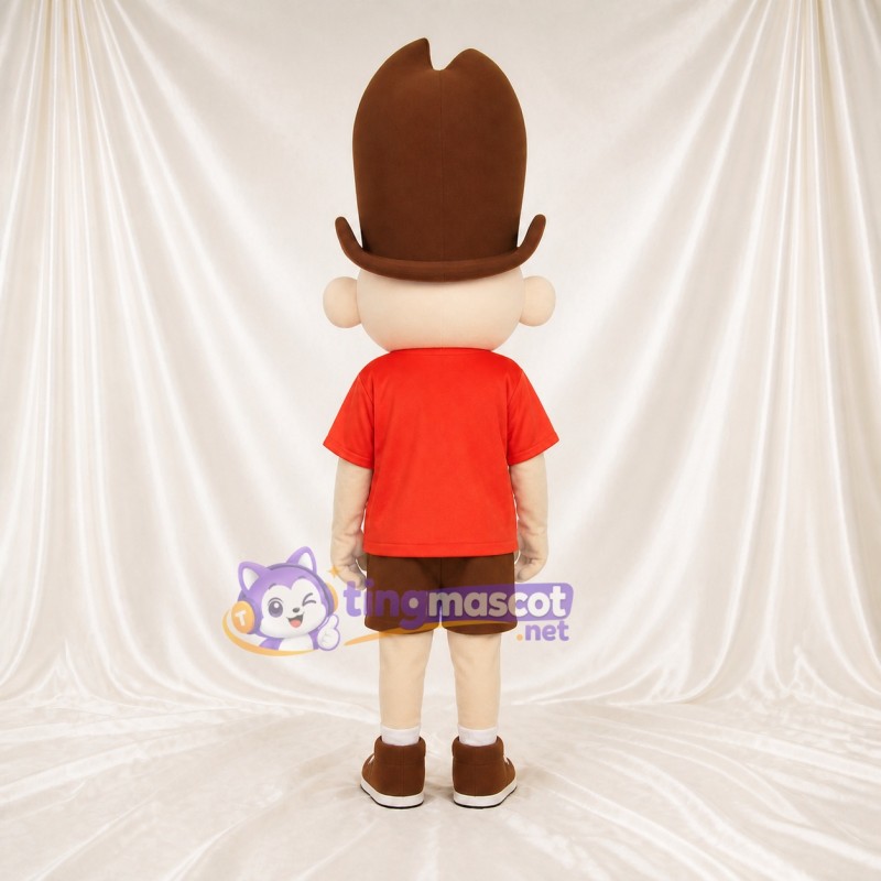 Cartoon Brown Boy Character Mascot Costume Full Body for Adults School Events