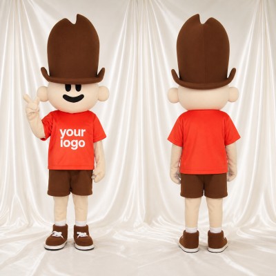 Cartoon Brown Boy Character Mascot Costume Full Body for Adults School Events