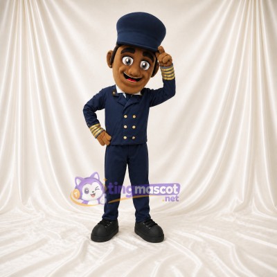 Navy Police Officer Mascot Costume Full Body for Adults Events