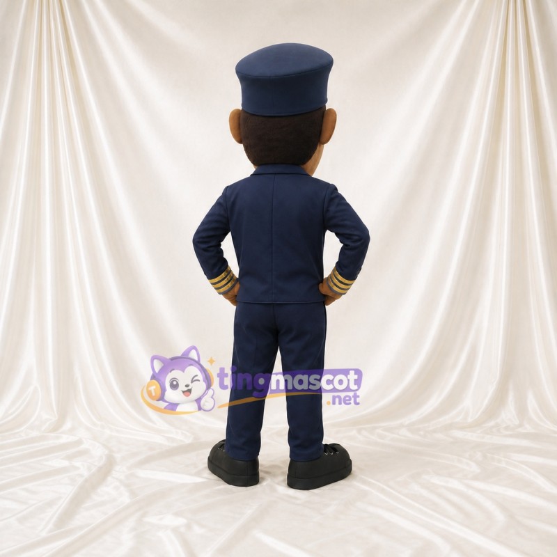 Navy Police Officer Mascot Costume Full Body for Adults Events