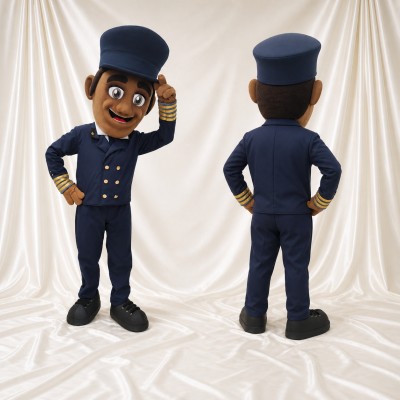 Navy Police Officer Mascot Costume Full Body for Adults Events