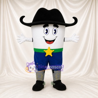 Cowboy Cup Mascot Costume Full Body for Adults Food Events