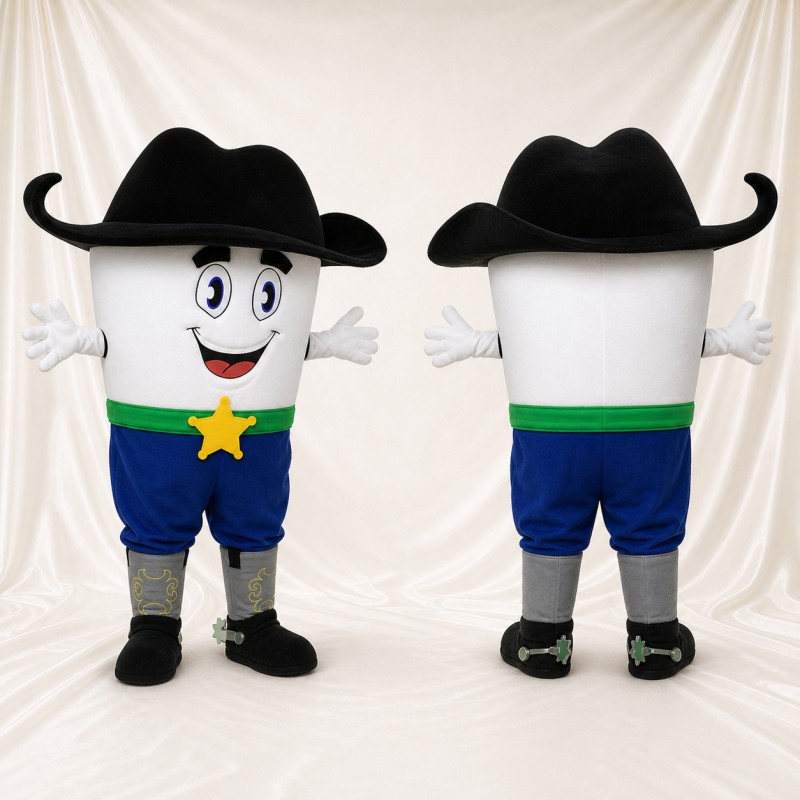 Cowboy Cup Mascot Costume Full Body for Adults Food Events