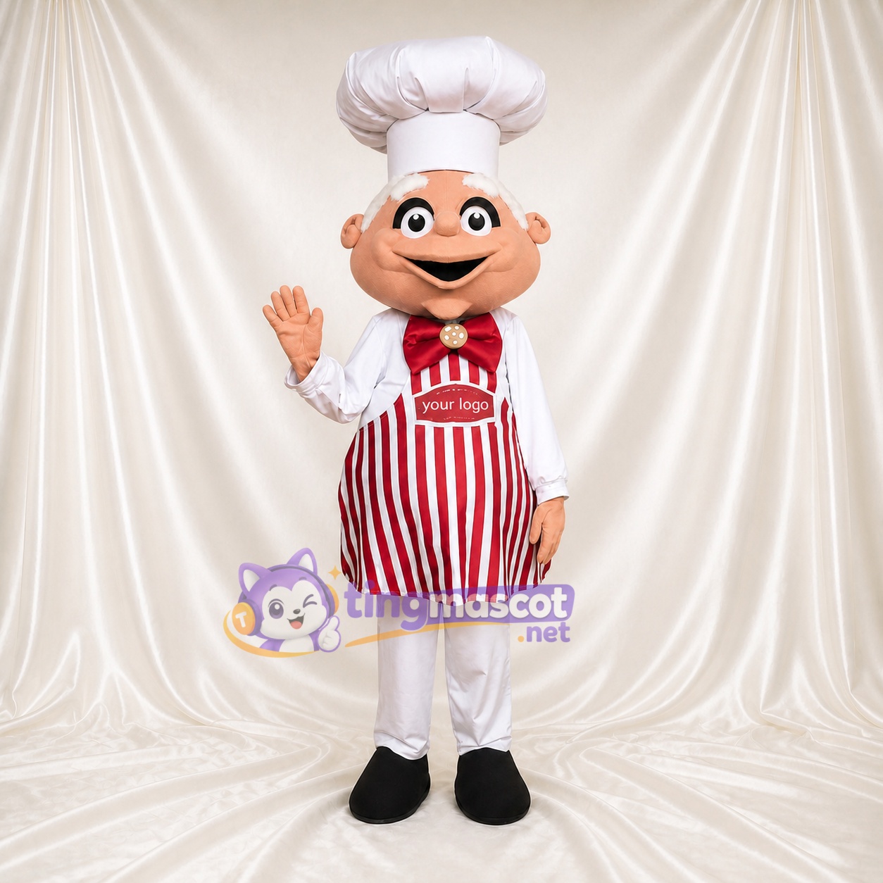 Personnage de chef blanc Costume de mascotte intégral pour adultes Événements gastronomiques