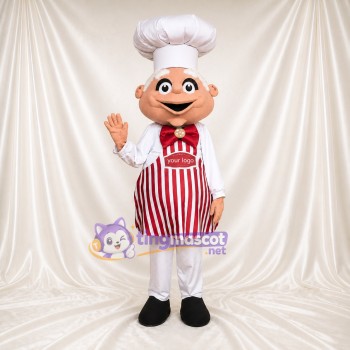 Personnage de chef blanc Costume de mascotte intégral pour adultes Événements gastronomiques