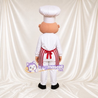 White Chef Character Mascot Costume Full Body for Adults Food Events
