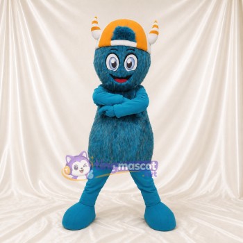 Blue Alien Mascot Costume Full Body for Adults School Events
