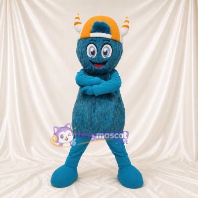 Blue Alien Mascot Costume Full Body for Adults School Events