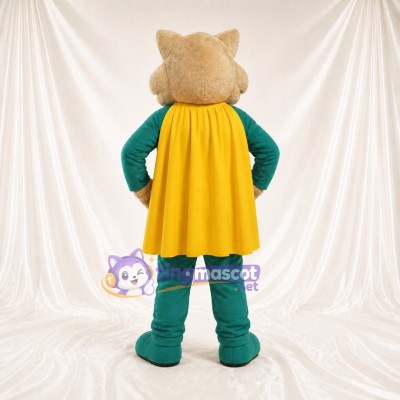 Green Cat Mascot Costume Full Body for Adults Sports Events