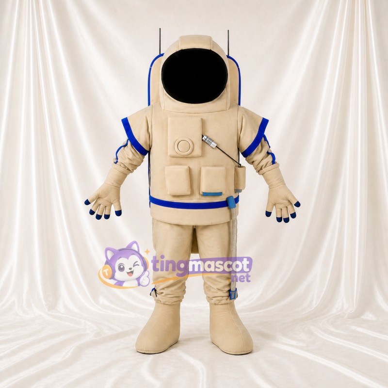 Astronaute Beige Costume de mascotte intégral pour adultes Événements scolaires
