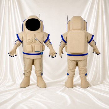 Astronaute Beige Costume de mascotte intégral pour adultes Événements scolaires