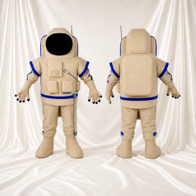 Astronaute Beige Costume de mascotte intégral pour adultes Événements scolaires