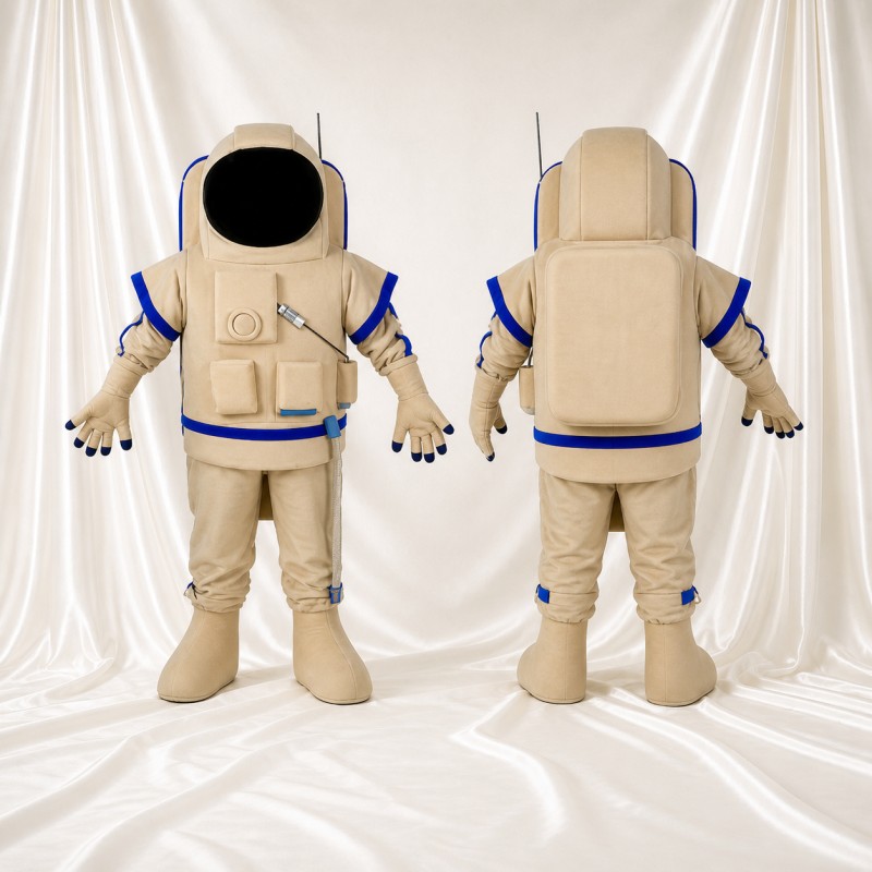 Astronaute Beige Costume de mascotte intégral pour adultes Événements scolaires