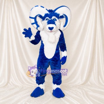 Blue Ram Mascot Costume Full Body for Adults Sports Events