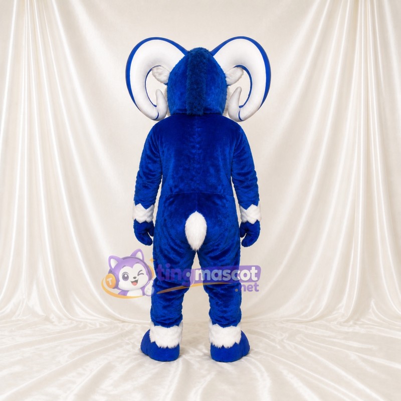 Blue Ram Mascot Costume Full Body for Adults Sports Events