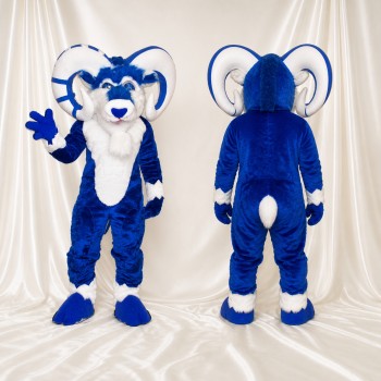 Blue Ram Mascot Costume Full Body for Adults Sports Events