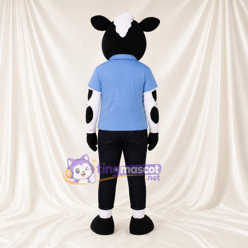 Black Cow Mascot Costume Full Body for Adults Food Events