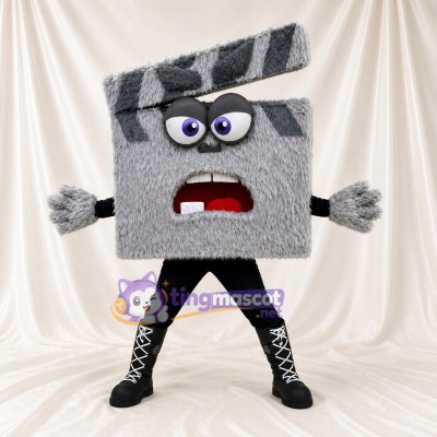 Gray Clapperboard Mascot Costume Full Body for Adults School Events