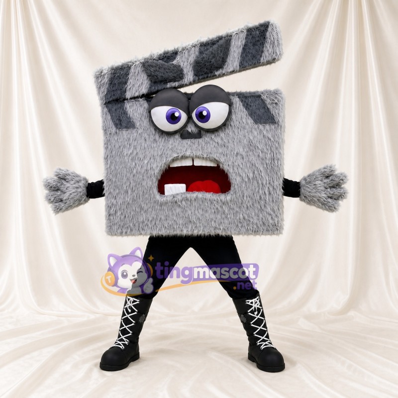 Gray Clapperboard Mascot Costume Full Body for Adults School Events