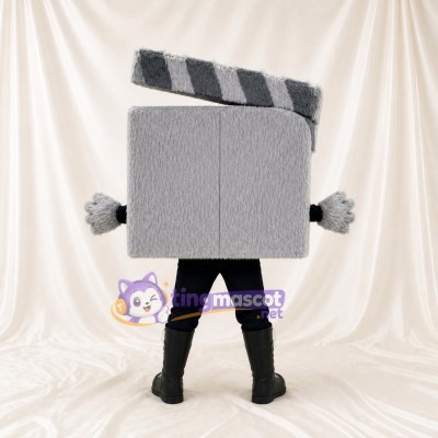 Gray Clapperboard Mascot Costume Full Body for Adults School Events