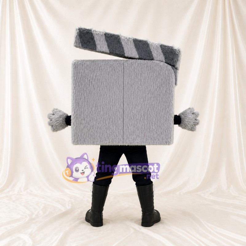Gray Clapperboard Mascot Costume Full Body for Adults School Events