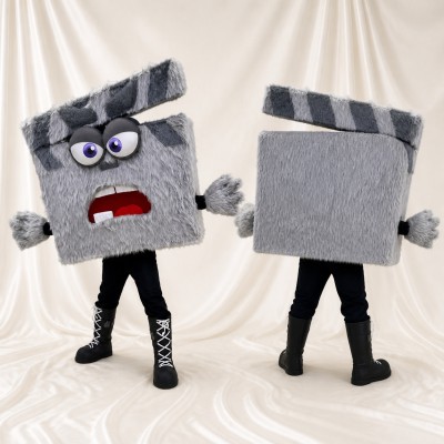 Gray Clapperboard Mascot Costume Full Body for Adults School Events