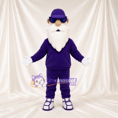 Bearded Man Mascot Costume Full Body for Adults School Events