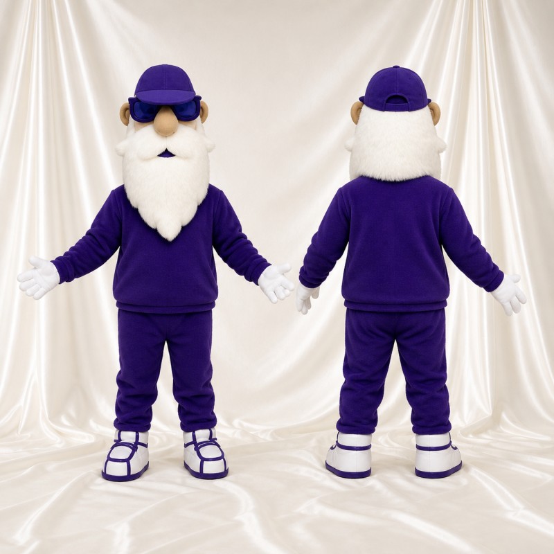 Bearded Man Mascot Costume Full Body for Adults School Events