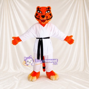 Tigre d'Arts Martiaux Orange Costume de mascotte intégral pour adultes Arts Martiaux