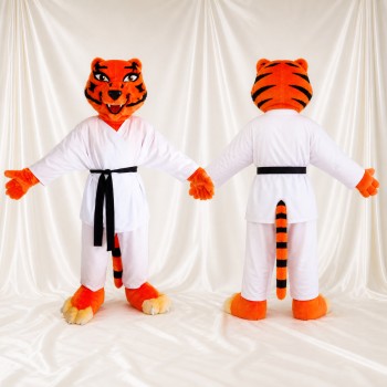 Tigre d'Arts Martiaux Orange Costume de mascotte intégral pour adultes Arts Martiaux