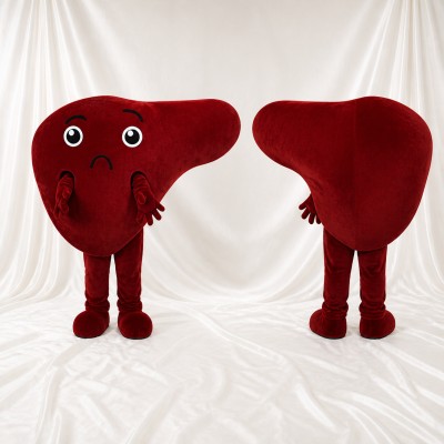 Human Liver Mascot Costume Full Body for Adults Health Events