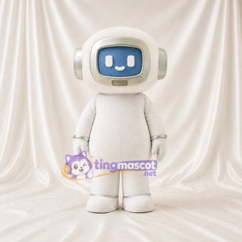 Robot Blanc Costume de mascotte intégral pour adultes Événements technologiques
