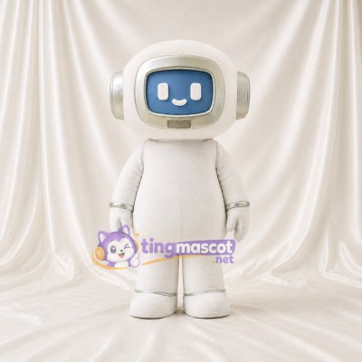 Robot Blanc Costume de mascotte intégral pour adultes Événements technologiques