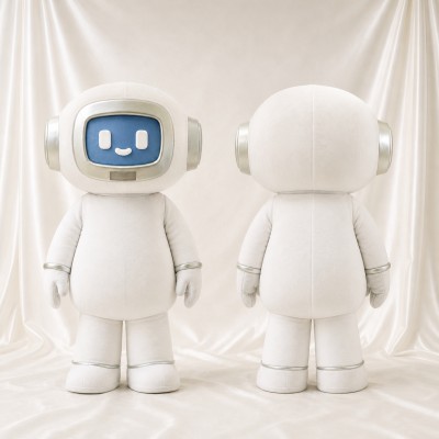 Robot Blanc Costume de mascotte intégral pour adultes Événements technologiques