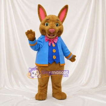 Brown Rabbit Mascot Costume Full Body for Adults School Events