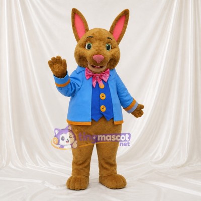 Brown Rabbit Mascot Costume Full Body for Adults School Events