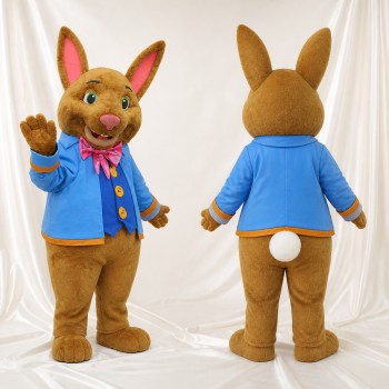 Brown Rabbit Mascot Costume Full Body for Adults School Events
