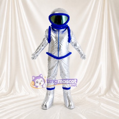 Astronaute argenté Costume de mascotte intégral pour adultes Événements scolaires