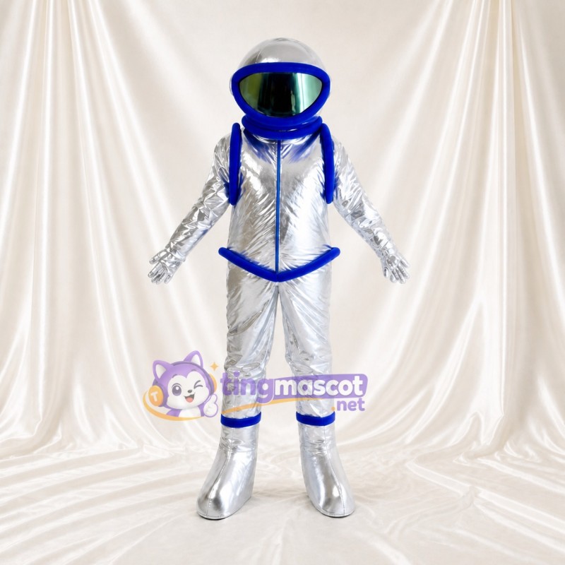 Astronaute argenté Costume de mascotte intégral pour adultes Événements scolaires