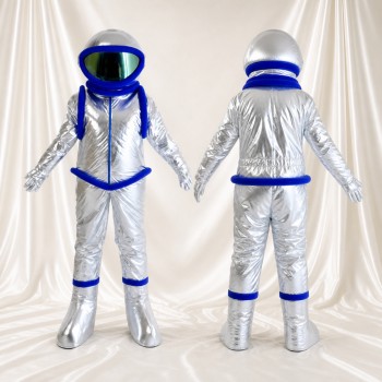 Astronaute argenté Costume de mascotte intégral pour adultes Événements scolaires