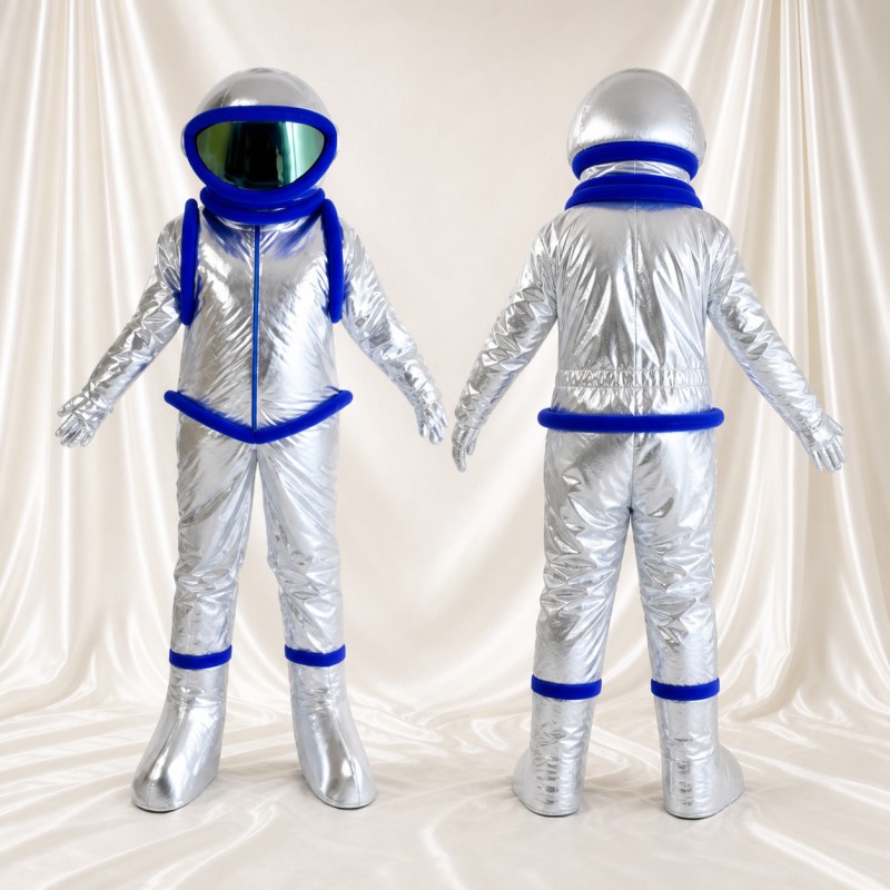 Astronaute argenté Costume de mascotte intégral pour adultes Événements scolaires