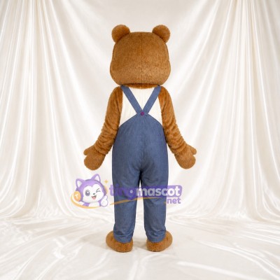Classic Bib Bear Mascot Costume Full Body for Adults School Events