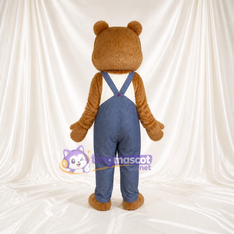 Classic Bib Bear Mascot Costume Full Body for Adults School Events