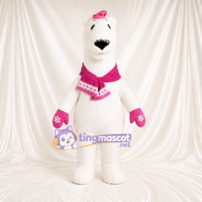 Polar Bear Mascot Costume Full Body for Adults School Events